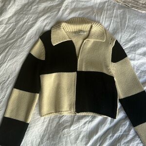 SourceUnknown checkered knit cardigan jacket